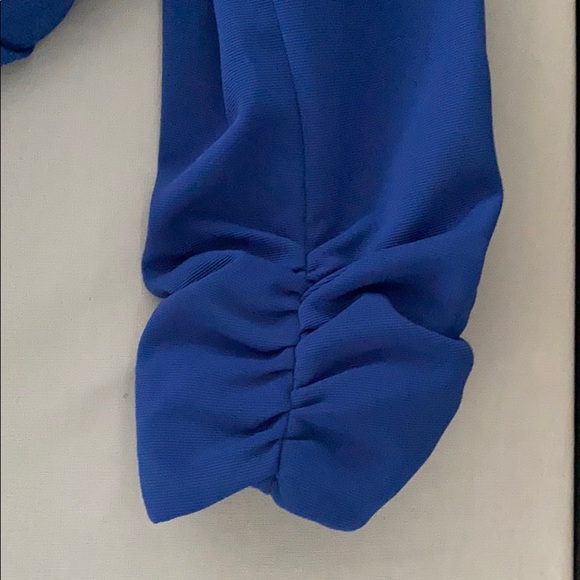 Dress Barn Blue lined jacket W/ ruched sleeve - Picture 13 of 13
